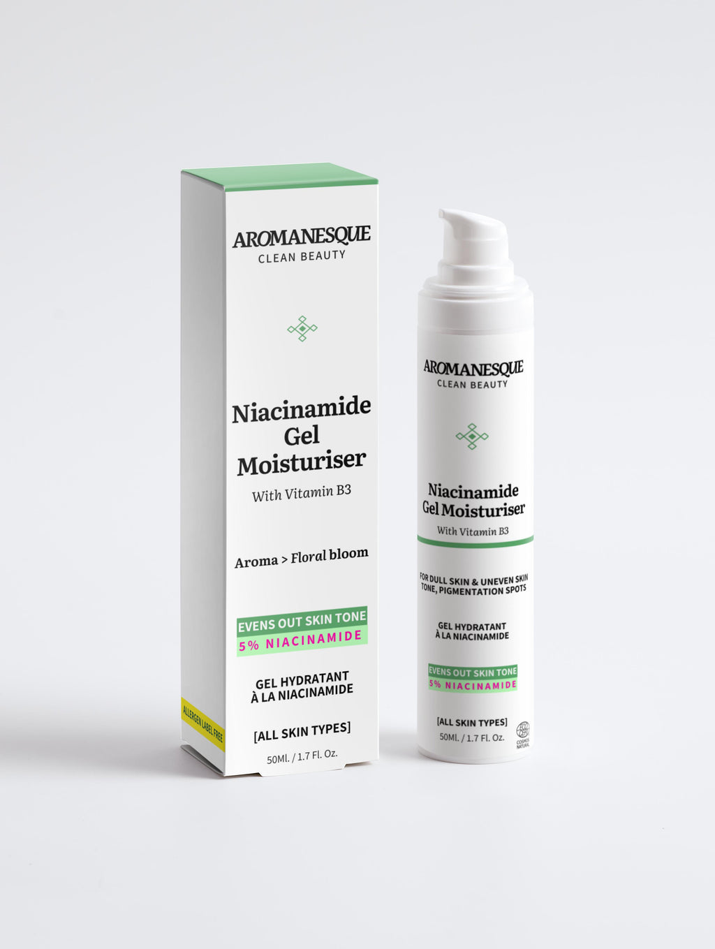 Aromanesque Żelowy krem nawilżający do twarzy z 5% niacynamidem