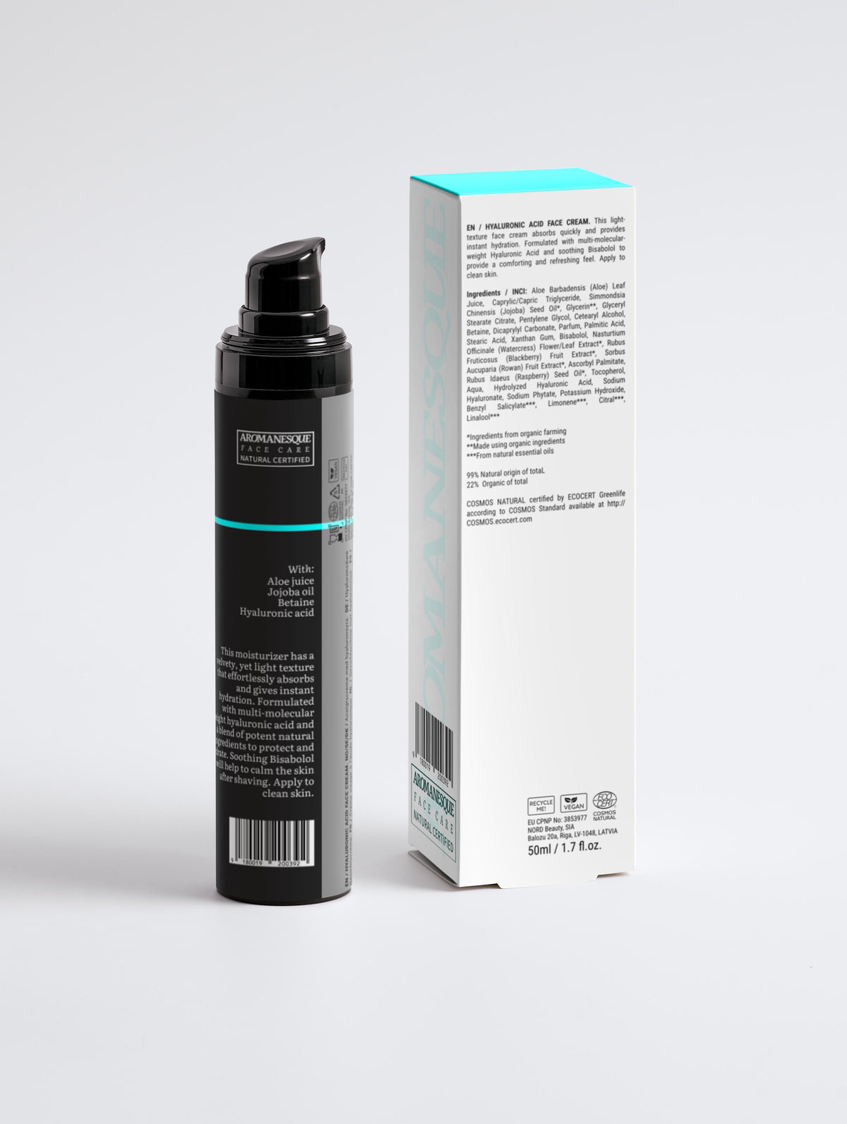 Crema Facial de Ácido Hialurónico Aromanesque para Hombres