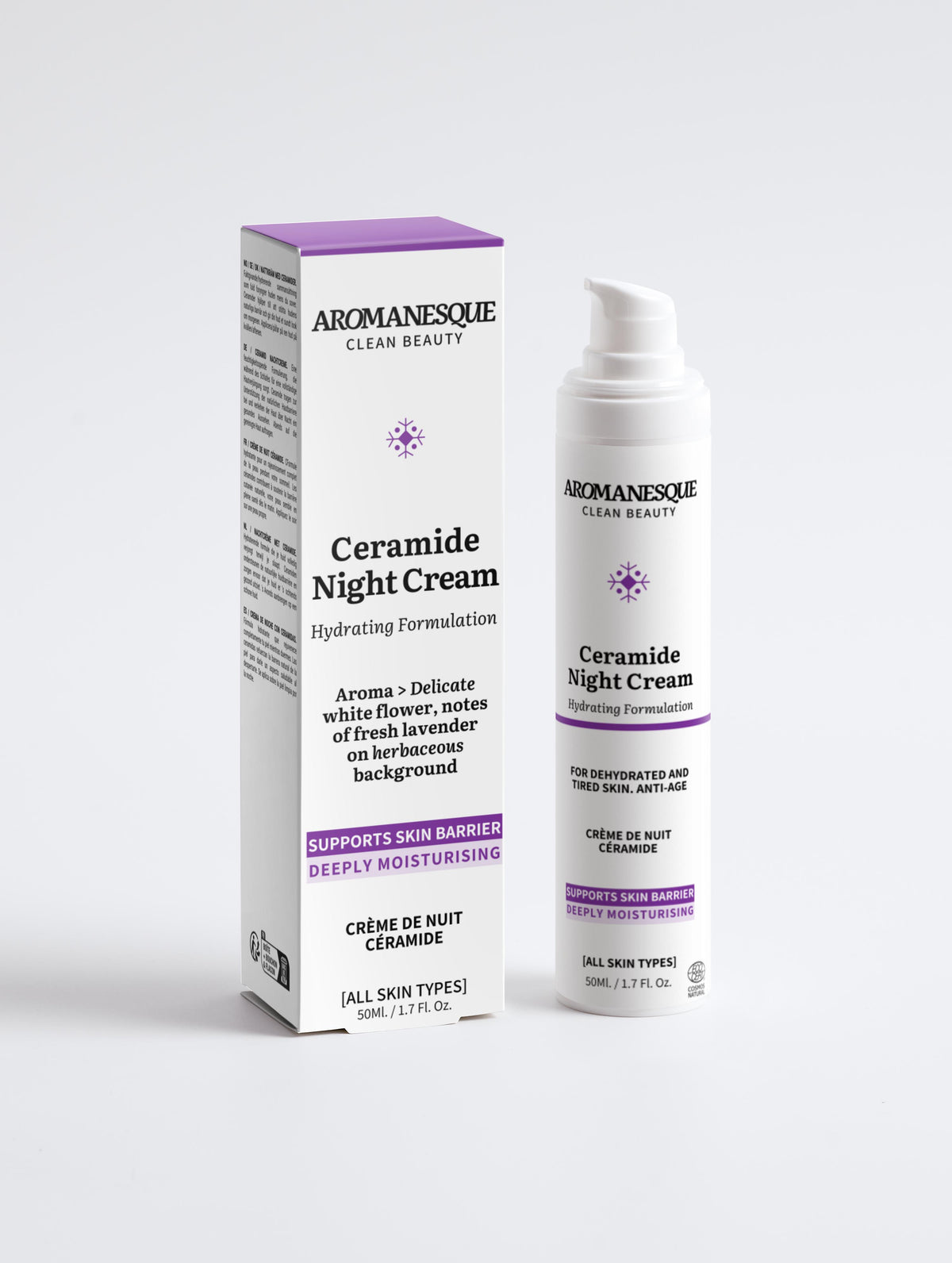 Aromanesque Ceramide Nachtcreme – Feuchtigkeitsspendende Formel 