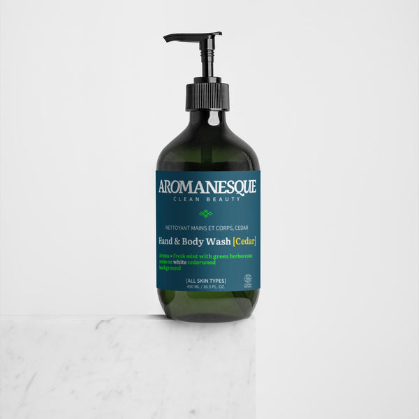 Jabón de Manos y Cuerpo Aromanesque, Menta y Cedro Oscuro