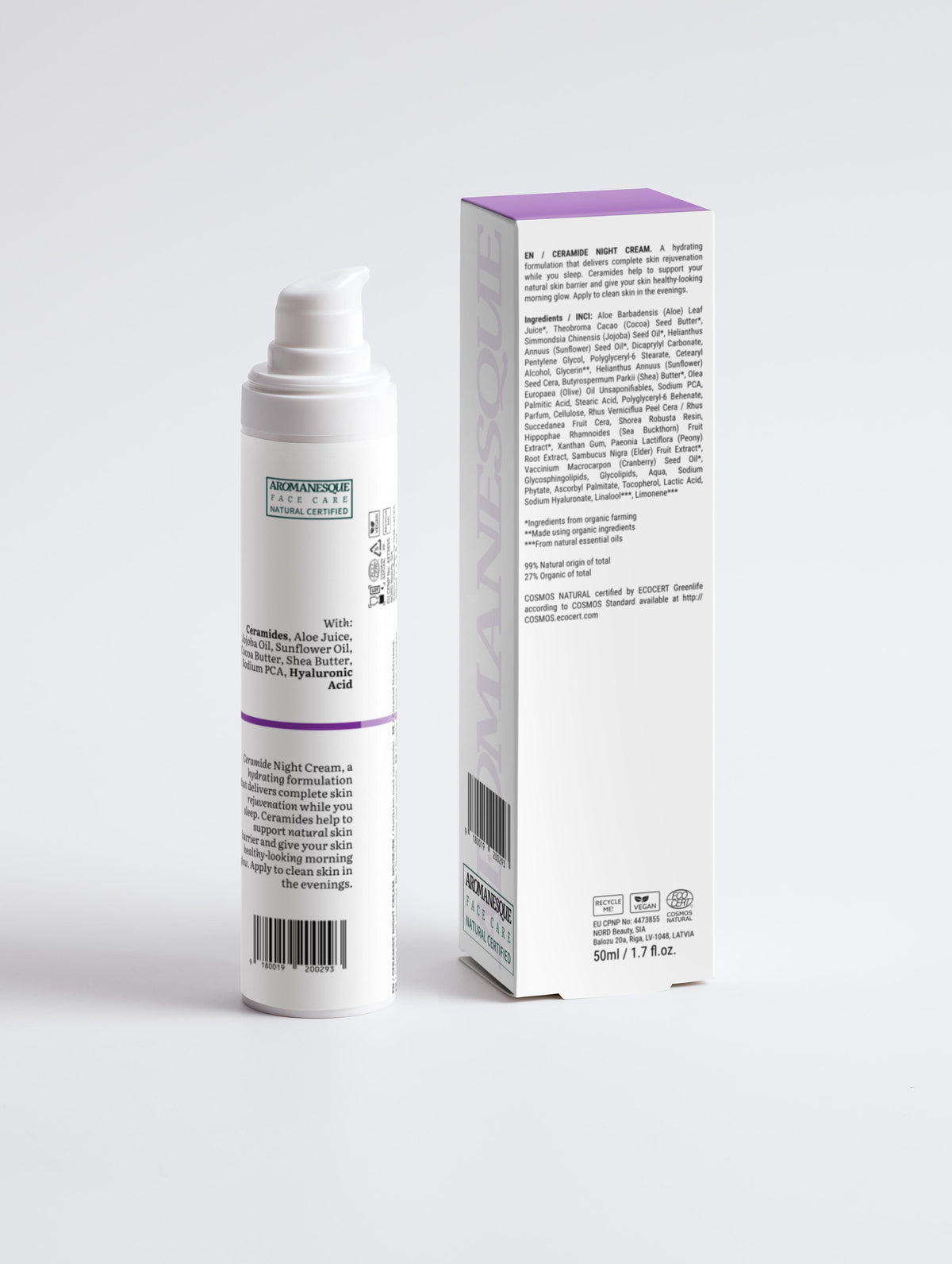 Aromanesque Ceramide Nachtcreme – Feuchtigkeitsspendende Formel 